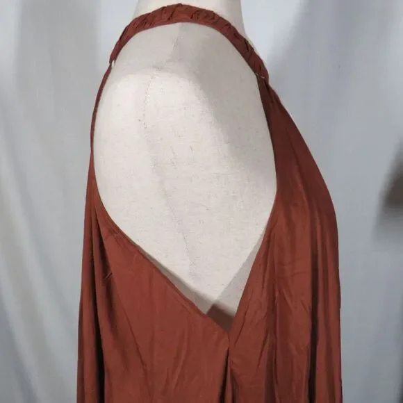 Anthropologie Let Me Be Colorblock Flowy Halter Maxi Dress Size Medium - Picture 12 of 13